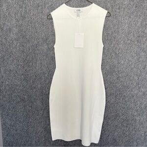 COS Off-White Sleeveless Midi Dress
